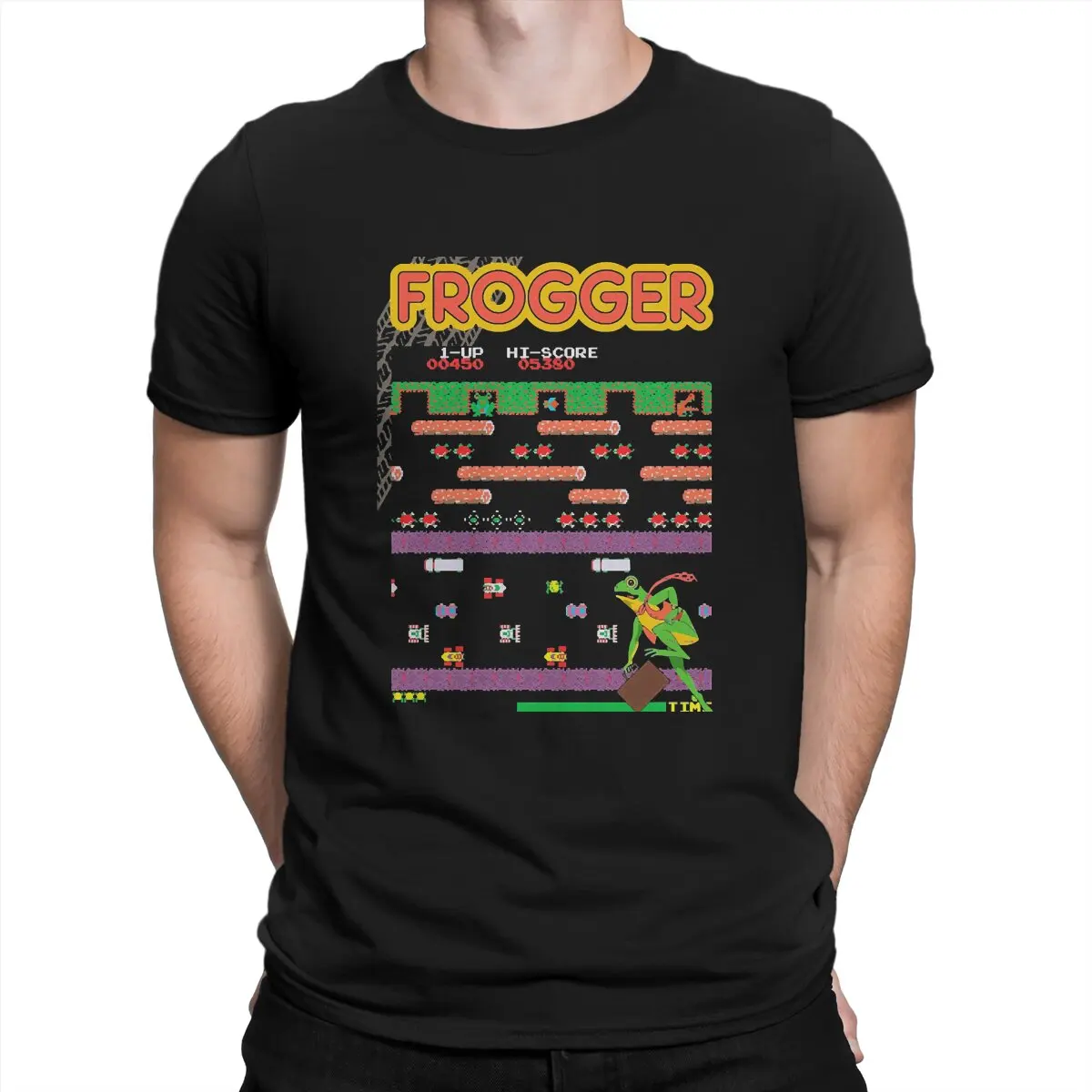 Men\'s T-Shirts Frogger Video Crazy Cotton Tee Shirt Short Sleeve Arcade Game T Shirts Round Collar Tops Birthday Gift