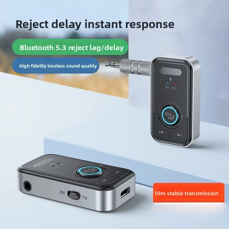 

T67 Bluetooth 2 IN 1 Receiver and Transmitter V5.3 High Volume Car Speaker Power Amplifier 3.5mm Wireless Audio Converter