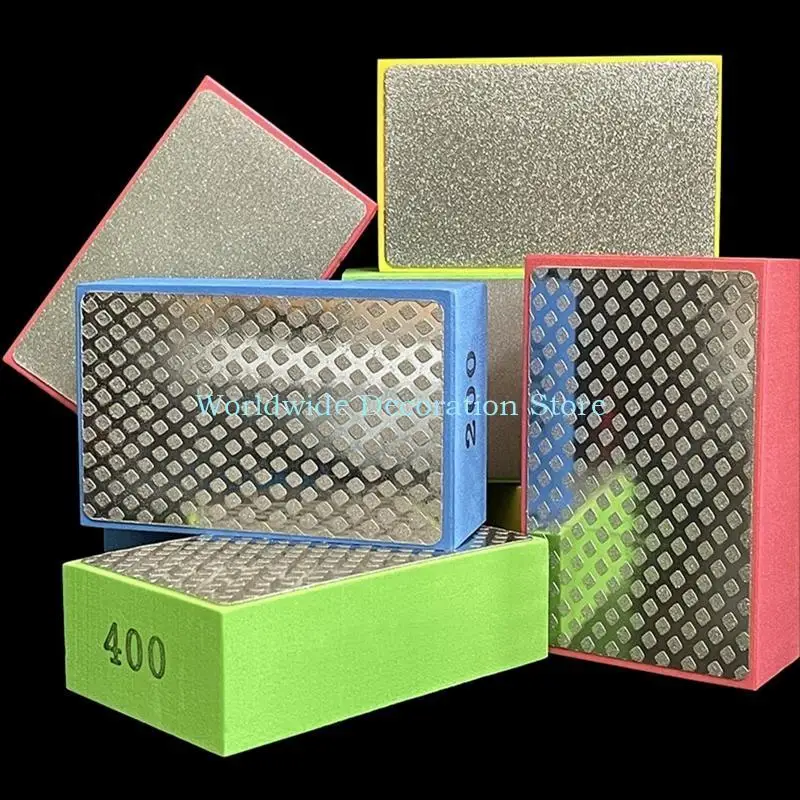 Q39B 4x Diamond Hand Polishing Pads for Sanding Glass Tile Remove for Sharp Grin