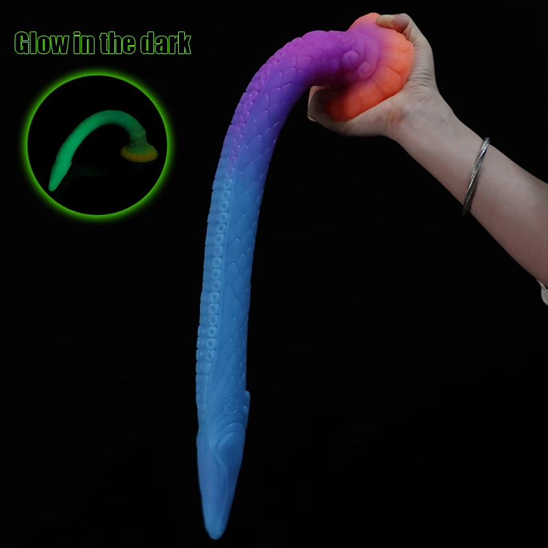 47cm Luminous Tentacle Dildo Anal Plug Long Buttplug Prostate Massager Sex Toys For Women Men Long Dragon Dildo 18 Anal Toys Big