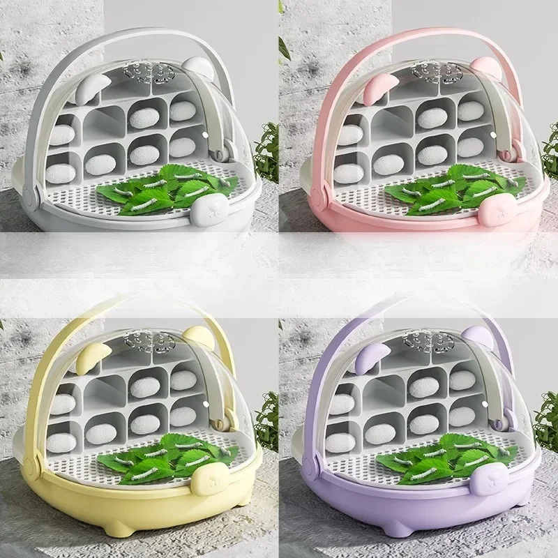 Juego de elevación de gusano de seda de Color sólido, cápsula espacial de cantimplora de gusano de seda, caja de cría de insectos, caja de cría de gusano de seda de granero de cría especial