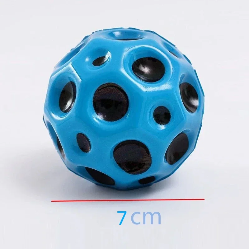 High Resilience Hole Ball Soft Bouncy Ball Anti-fall Moon Shape Porous Bouncy Ball Kids Indoor Outdoor Toy Ergonomic Design