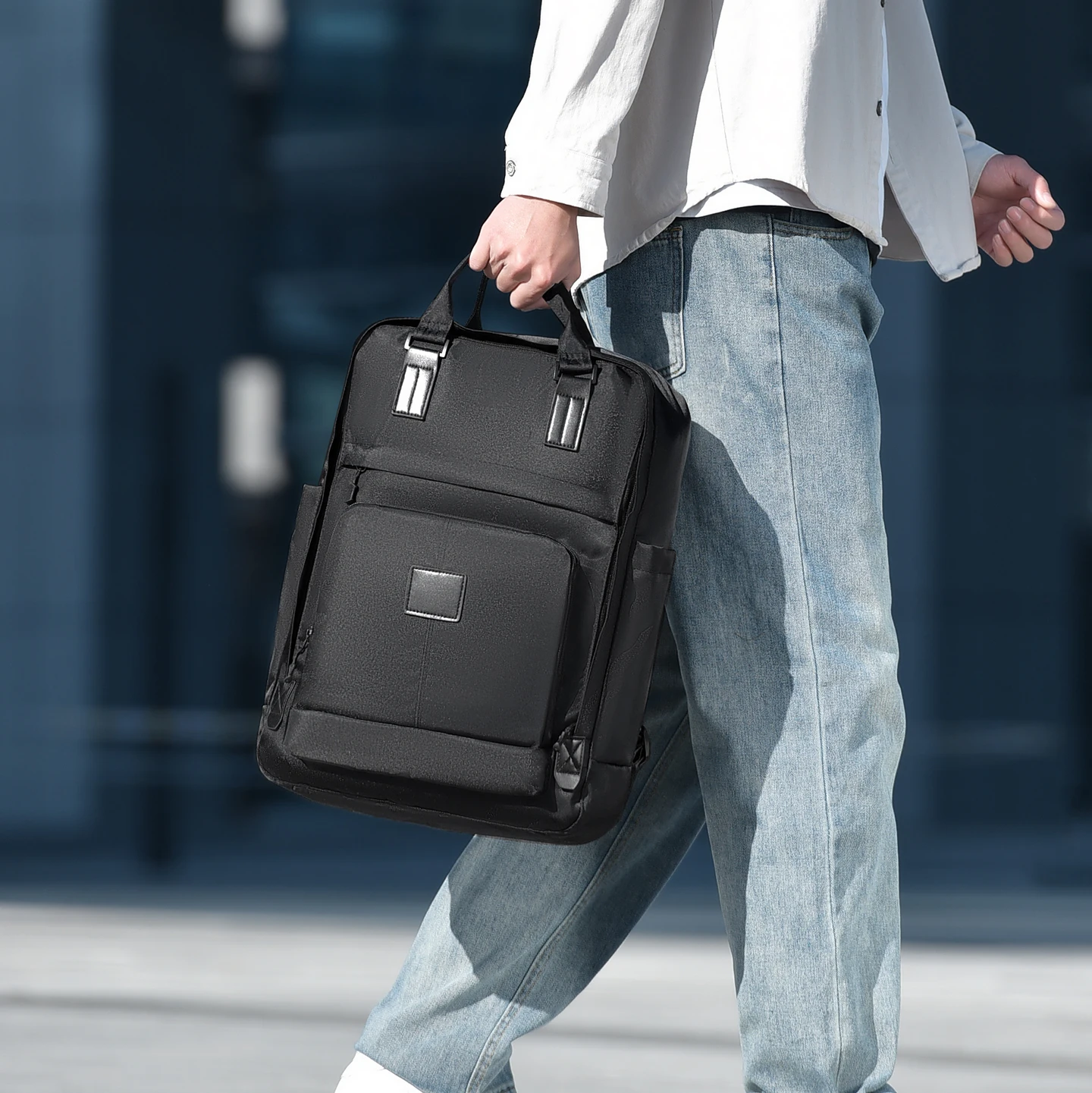 حقيبة ظهر للأعمال متعددة الوظائف من توبوشين، حقيبة ظهر أنيقة للكمبيوتر المحمول من النايلون مع جيوب متعددة، حقيبة عمل متينة للسفر