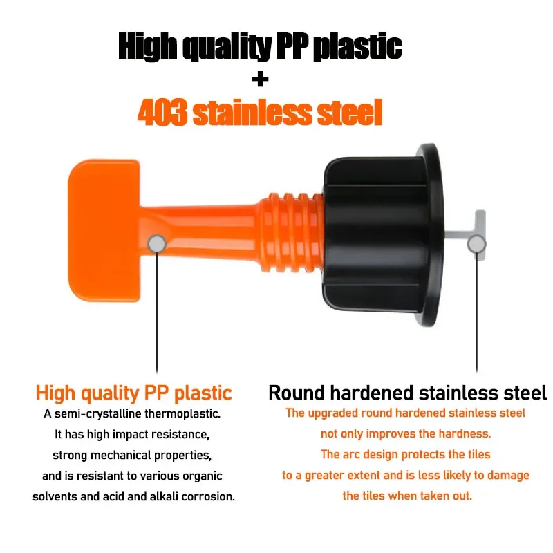 51Pcs Floor Tile Leveling Clips Spacers Porcelain Ceramic Leveler Kit Component For Tile Laying Wall Fixing Construction Tools