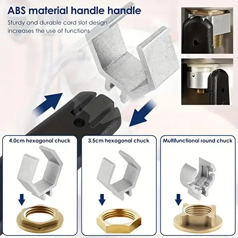 Verstellbarer Schraubenschlüssel, universeller doppelseitiger Schraubenschlüssel aus Aluminiumlegierung, Schraubenschlüssel für Badezimmer, Sanitär, Wasserhahn und Waschbecken, Reparaturwerkzeuge