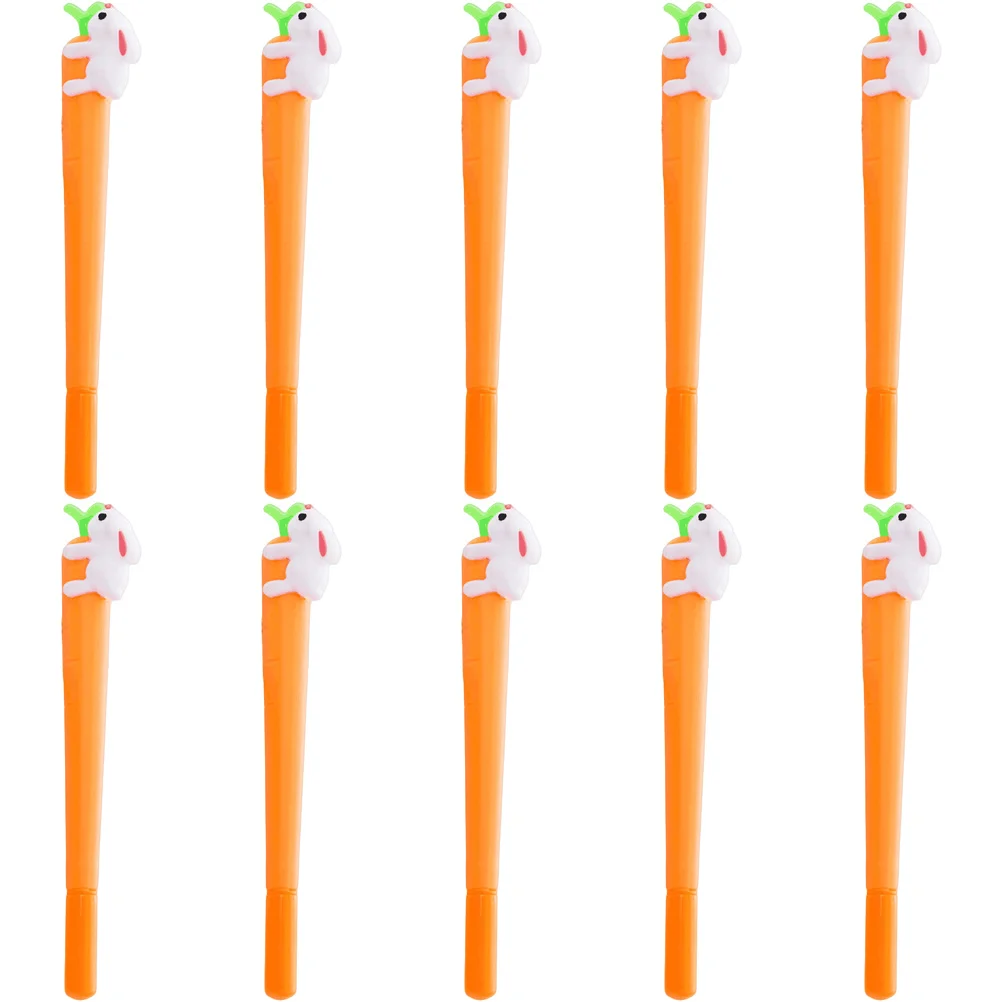 

10 Pcs Cartoon Rabbit Pen Cute Stationary Fun Party Bunny Pens Carrot Gel Animal for Water-based