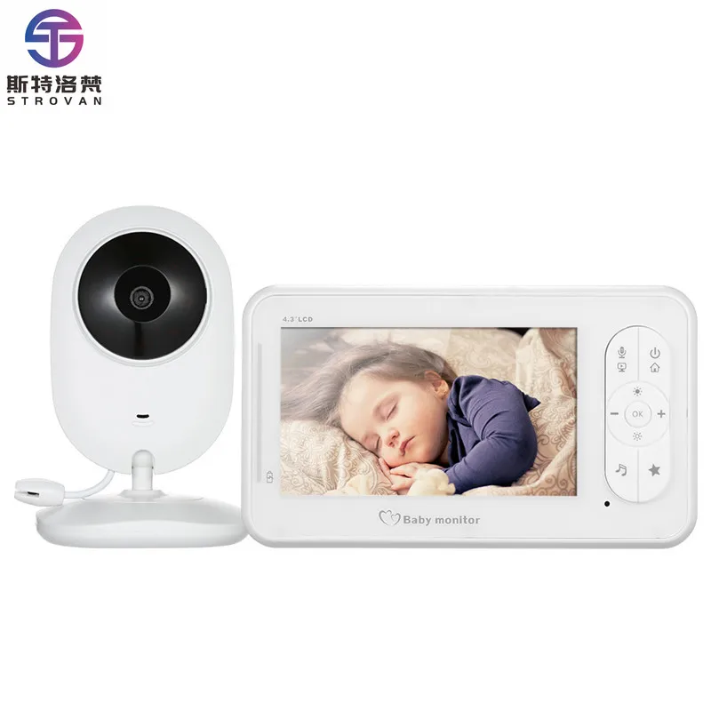 4.3Inch LCD Display 18m Night Vision Two-Way Audio Night Light Temperature Nanny Camera Video Baby  MB98 Model