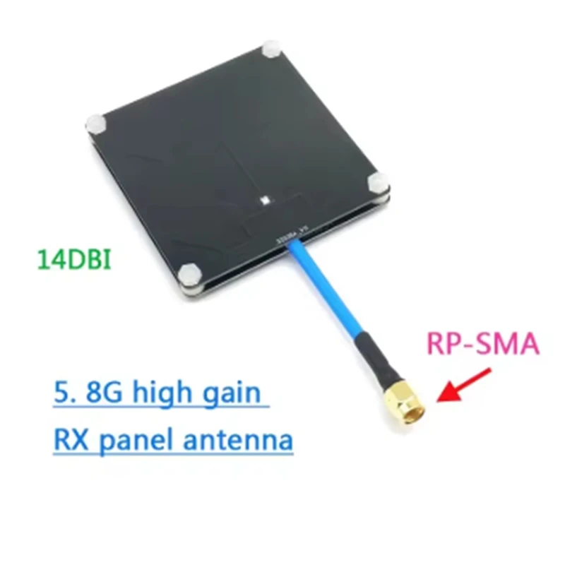 5.8Ghz 14dbi Circular Polarized High Gain Flat Panel Antenna RHCP SMA for 5.8G FPV Transmitter VS Immersion Fatshark-A09I