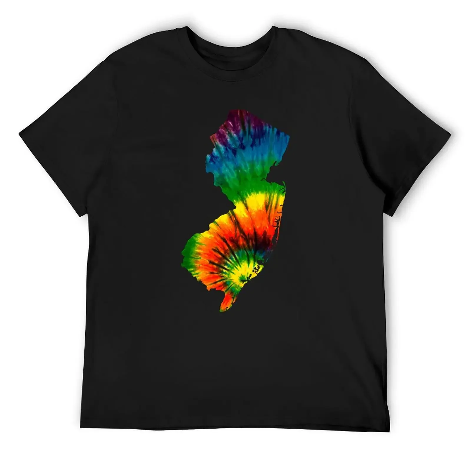 New Jersey Tie Dye T-Shirt customizeds graphics Aesthetic clothing t shirt men