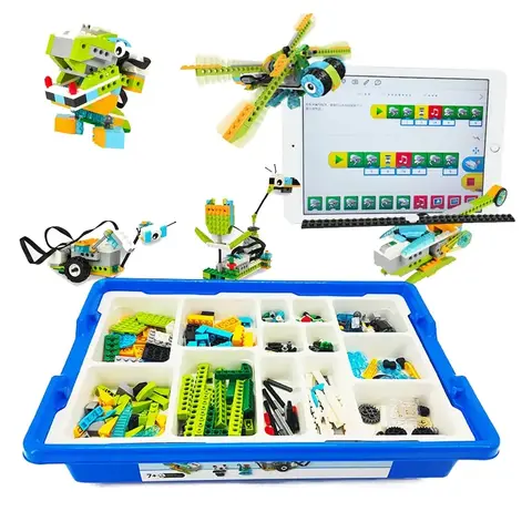 WeDo 2.0 교육 기능 부품 호환 45300 코어 세트 빌딩 블록 DIY 장난감 크리스마스 선물