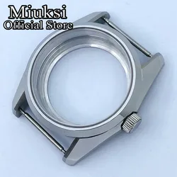 Miuksi 36mm silver sterile watch case sapphire glass fit NH35 NH36 NH34 NH38 NH70 NH72 ETA2824 PT5000 movement