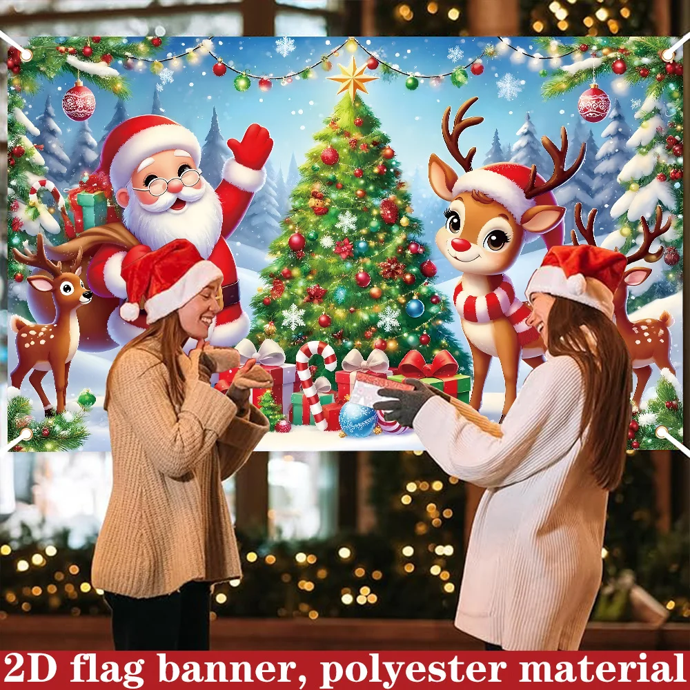 Flat,  Flat -  Flat,  Flat - A  Flag Banner for Christmas, Measuring 180Cm by 110Cm (70.8 Inches by 43.3 Inches), Mad
