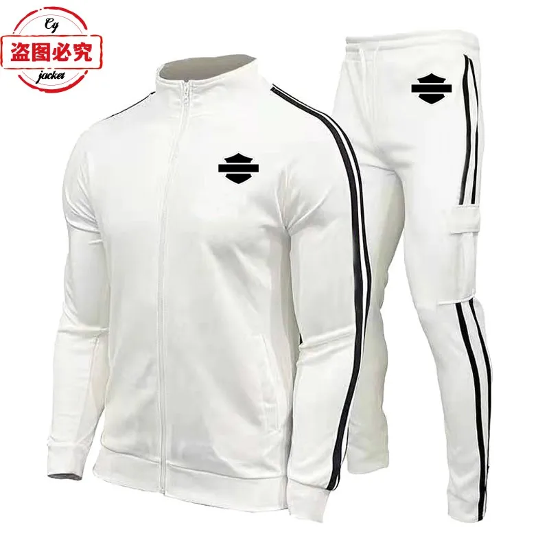 

Motorcycle logo men's casual sportswear men's spring and autumn suit cycling clothes work clothes European size