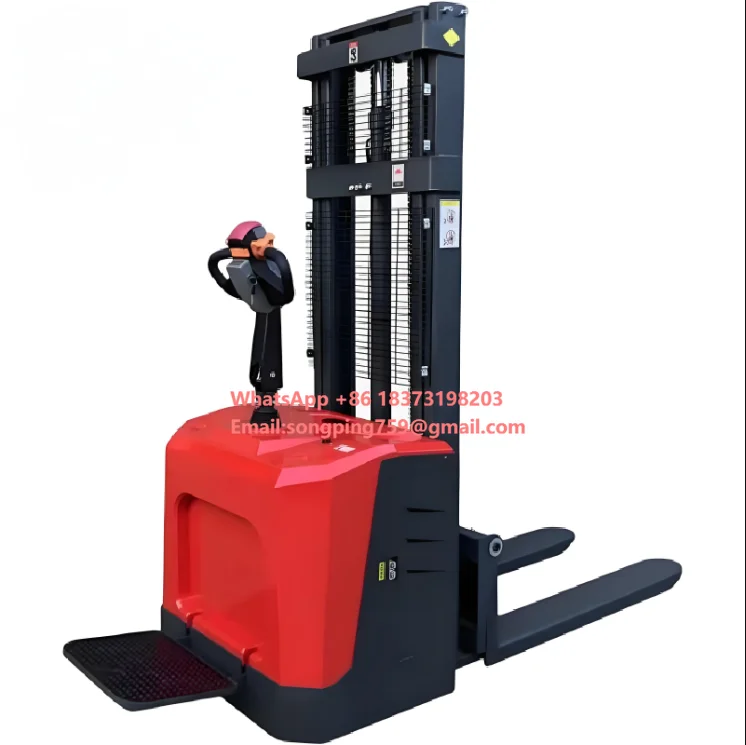 

CDDH High Lift Electric Stacker 5m Max Height Dual Fork Safety System Stable Lifting Multi-Tier Racking Systems Lithium-Ion 48V