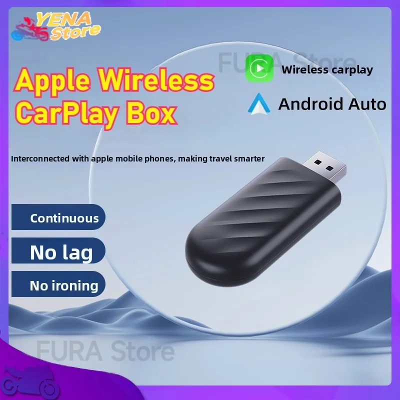 

2-in-1 wired to wireless CarPlay adapter and Android Auto wireless adapter plug-and-play in-car connectivity