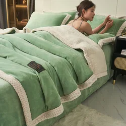 Winter Dual Use Thick Warm Plush Duvet Cover Blankets Throws Adults Children Sofa Blanket Velvet Soft Quilt Cover Home Textile