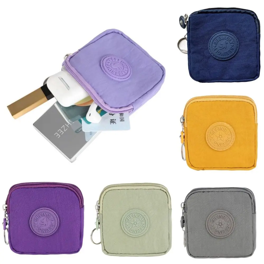 Wear-resistant Wallet Money Bag Male Female Canvas Money Coin Purse Durable Waterproof with Key Ring Credit Card Holder