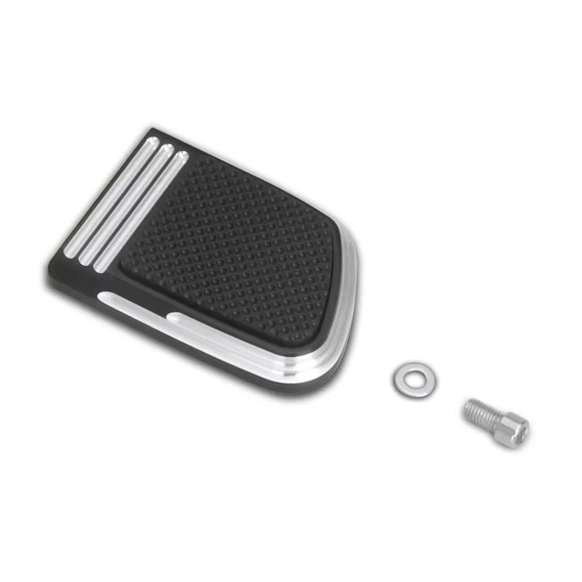 CNC Black Defiance Small Brake Pedal Pad Cover For Harley Dyna Fat Bob FXDF FXDL1993-up Softail FXSTS 1984-up