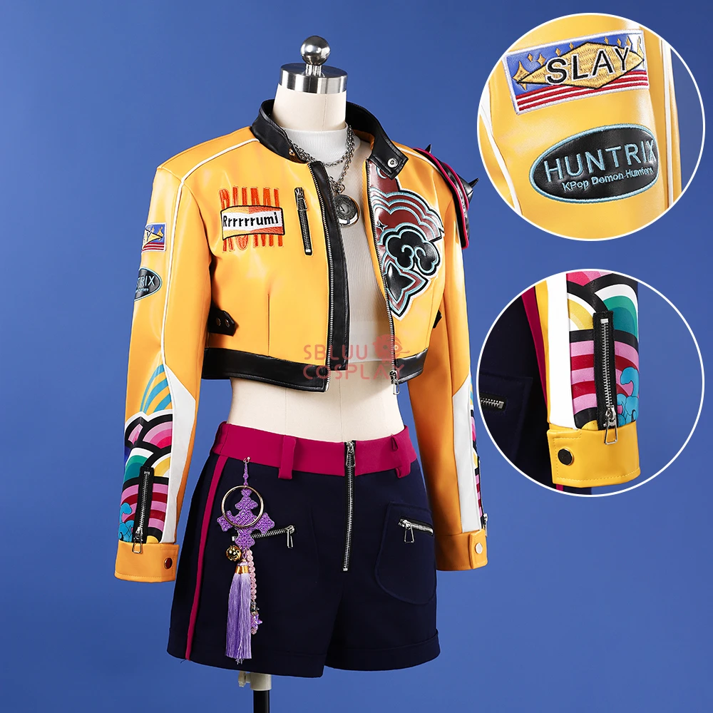 SBluuCosplay Kpop Huntrix Rumi Косплей Костюм Охотники на демонов Руми Косплей Парик SBluuCosplay Kpop Huntrix Rumi Косплей Костюм Охотники на демонов Руми Косплей Парик