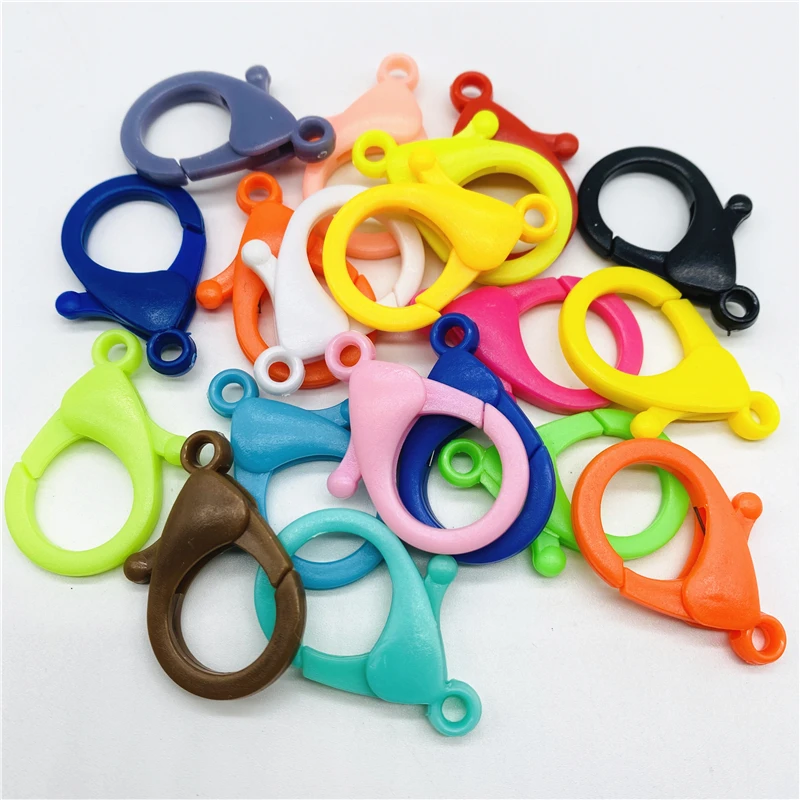 10Pcs 25*35mm Plastic Lobster Clasp Hooks Keychain End Connectors For Jewelry Making DIY Bracelet Chain Accessories