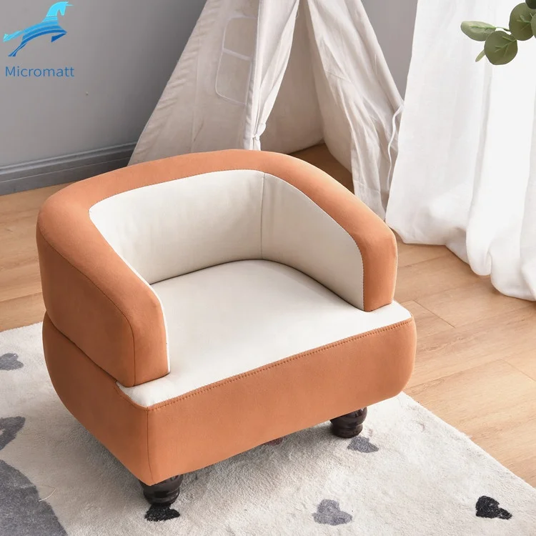 Factory Direct Selling Modern Style Fabric Orange Color Furniture Kids Room 1 seater Children Sofa