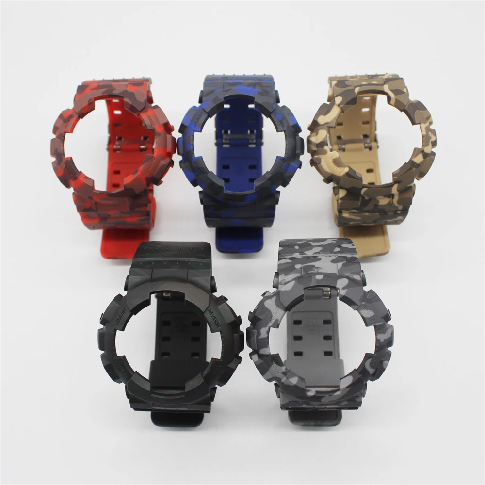 Camouflage Integrated set Bezel and Strap for Casio G-SHOCK GA100 GA110 GA120 GA140 Watchband Waterproof Watch Band