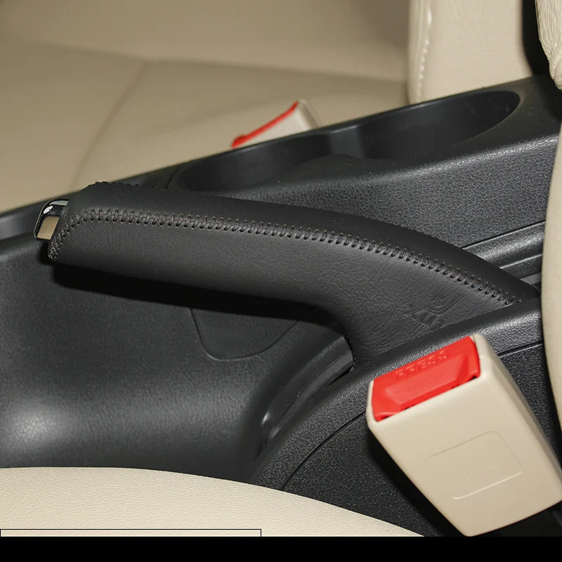 

Custom DIY Car Hand Brake Covers Top Layer Leather Case for Nissan Qashqai Handbrake Grips Cover Auto Genuine Leather Handbrake