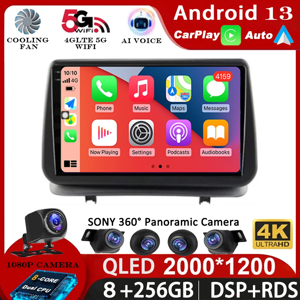 

Автомобильное радио Android 15 Carplay для Renault Clio 3 CLIO 3 2005 2006 2007-2014, навигация, GPS, мультимедийный плеер, Wi-Fi + 4G, стерео BT