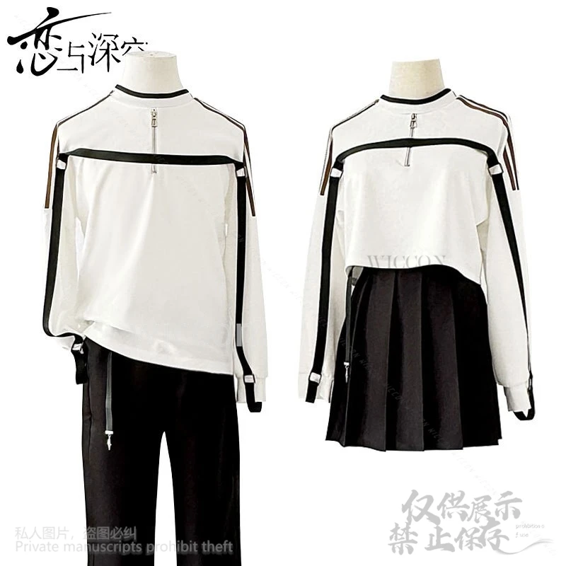 الحب و Deepspace Caleb لعبة تأثيري شيا Yizhou البطلة الزي الرسمي الأبيض هوديي صديقها البدلة الباروكات قلادة مخصصة