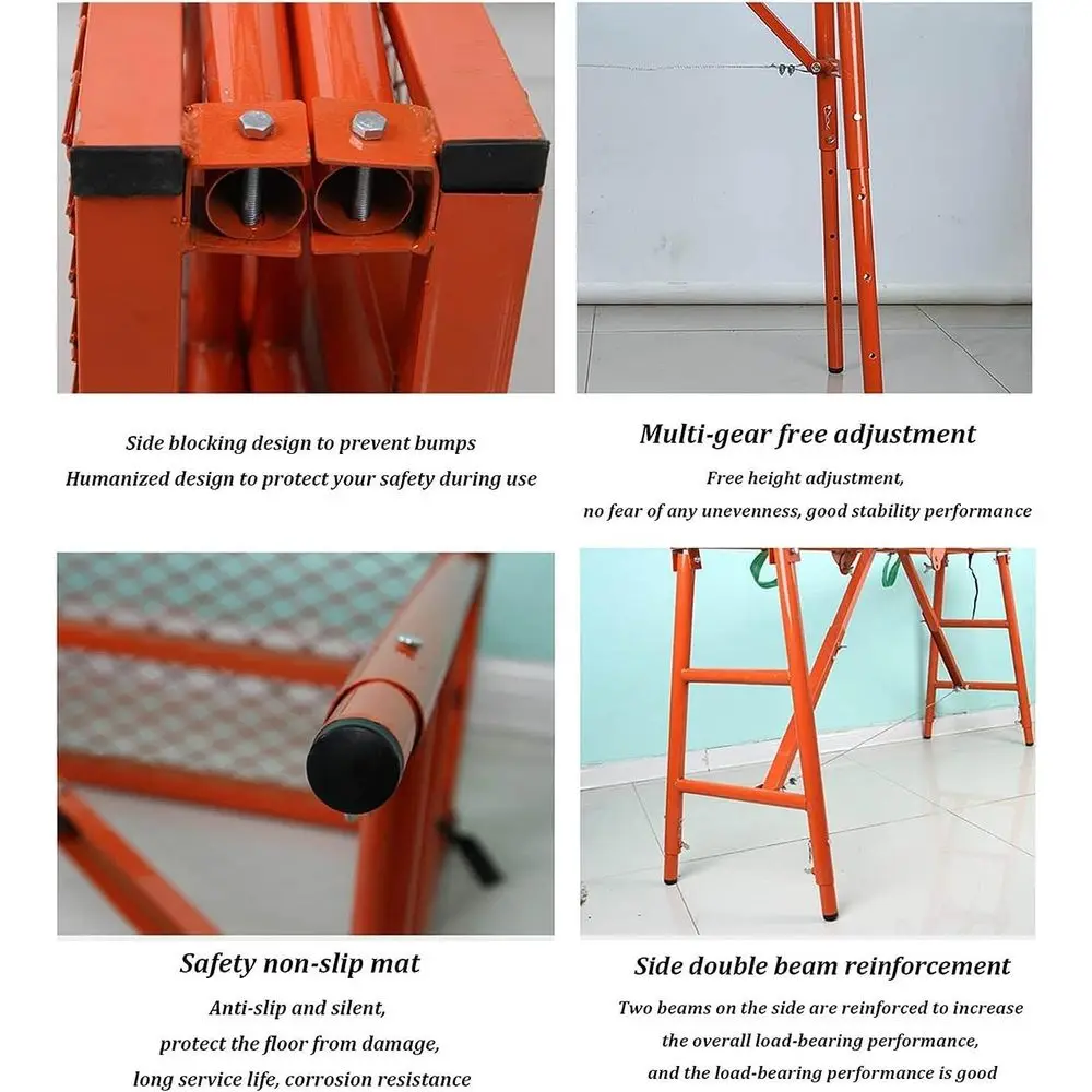 Step Ladders, Scaolding Platform, Adjustable Height with Non-Slip Feet, Work Platform Scaold Tower Ladder Stool Work Bench
