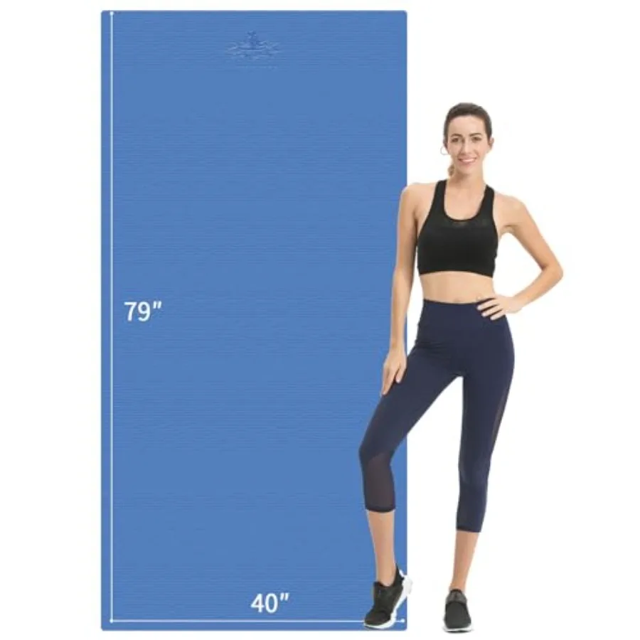 

Extra Long TPE Yoga Mat 79 x 40 x 1/2 Thick Non-slip Exercise Mat for Home Gym Use in Gray for Yoga Pilates Fitness Workouts
