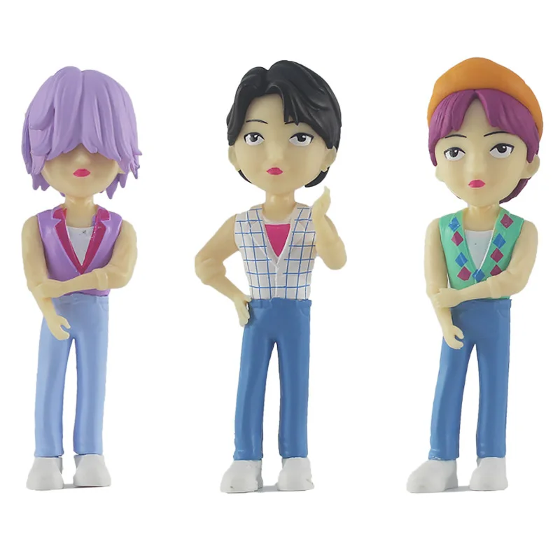 6in1 4 بوصة ألعاب الدمى الساخنة Kpop الشيطان الصيادين عمل الشكل لعبة جميلة الإناث الذكور مجموعة الدمى الفتيات الكرتون جمع هدية