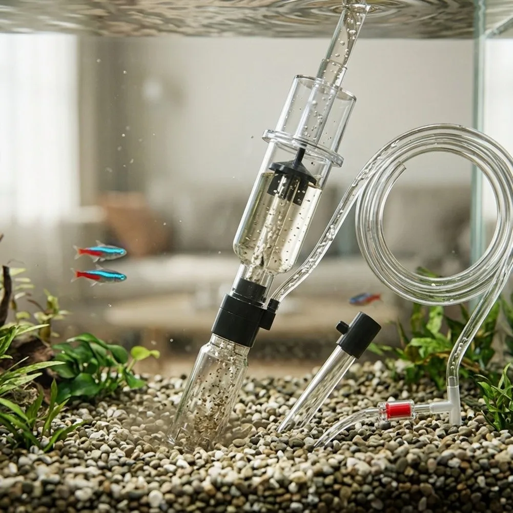 for Pneumatic For Gravel Cleaner with PVC Extension Tube Handle Transparent Collection Tank and 1/2 inch Tubing