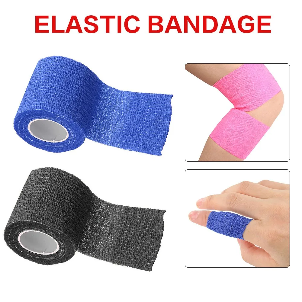 5m Colorful Self-adhesive Elastic Bandage Elastoplast Sports Wrap Tape Sports Protector For Knee Finger Ankle Palm First Aid Kit