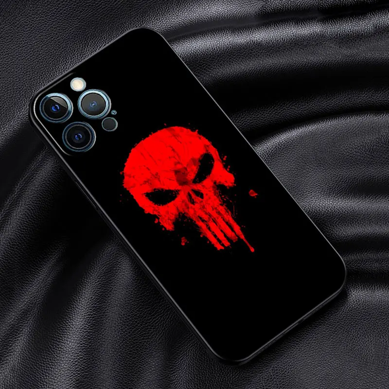 Case For Apple iPhone 14 13 11 Pro Max 12 Mini 7 Plus 8 + X XS XR 6 6S 15 Soft Silicone Funda Phone Cover Punisher Marvel Hero