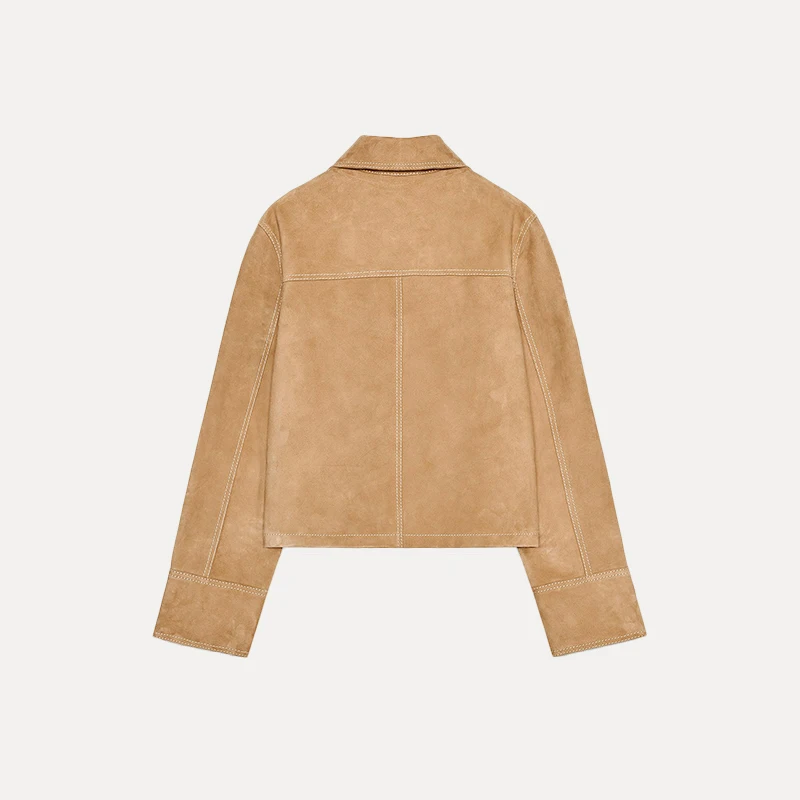 

Ele Velvet Leather Jaet, женское весенне-летнее новое пальто свободного кроя из полиэфирного волокна, длинное пальто Sve ort