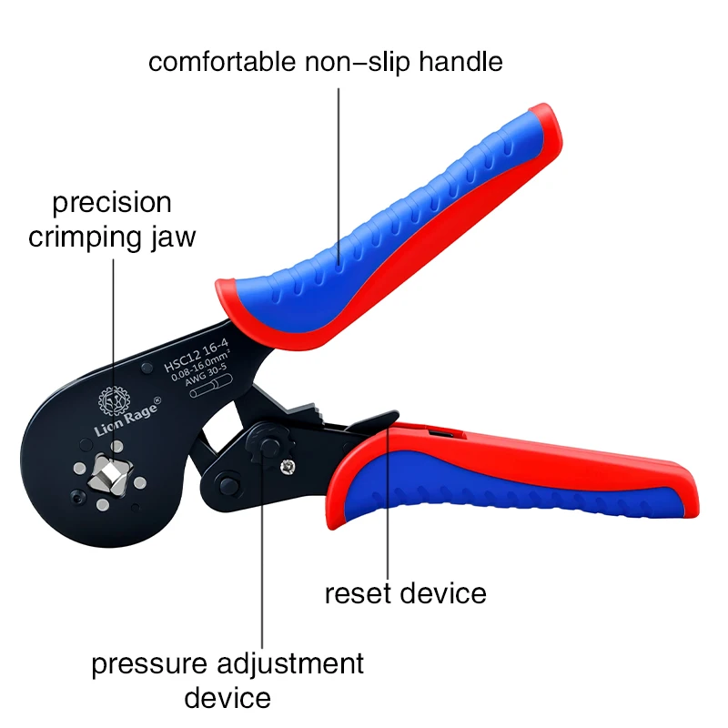 산업용 HSC8 16-4 크림핑 툴 전기 및 장비 배선용 0.08-16mm² 터미널 호환성