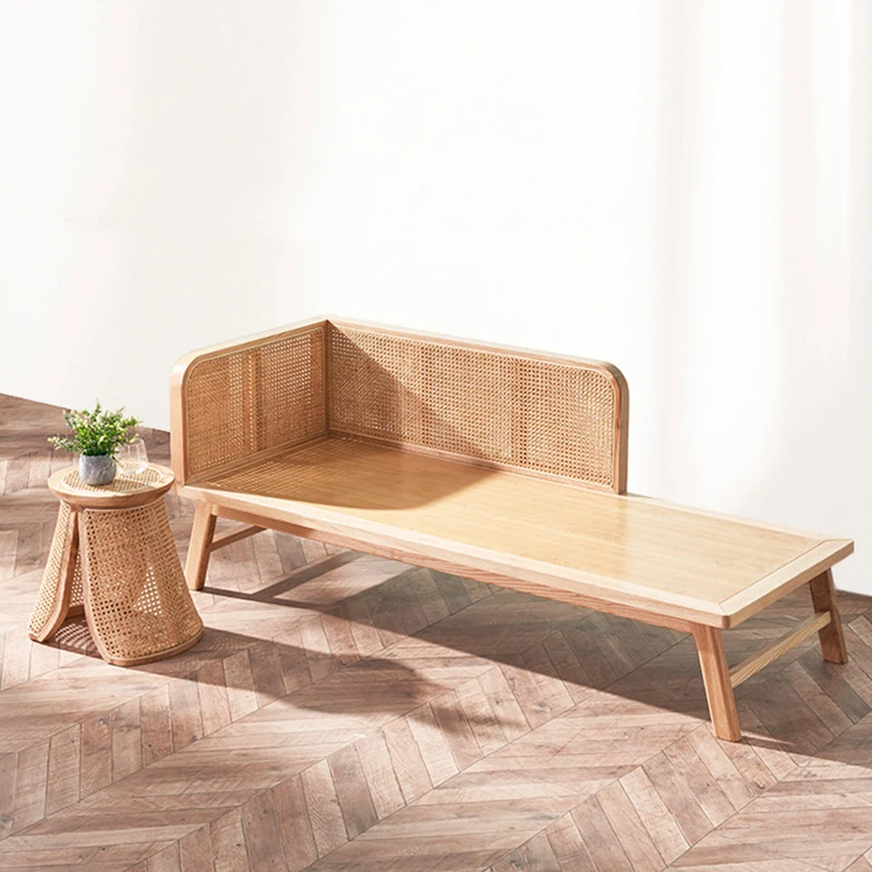 

#Nordic Hardwood Apartment Bedroom Living Room Chairs Or Sofa Bed Rattan Lounge Sleeper Chaise