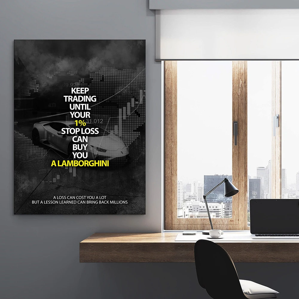 Trader Supercar Poster Motivational Wall Art Canvas Painting Print Trade Stock Market Picture For Gift Office Room Decor Cuadros