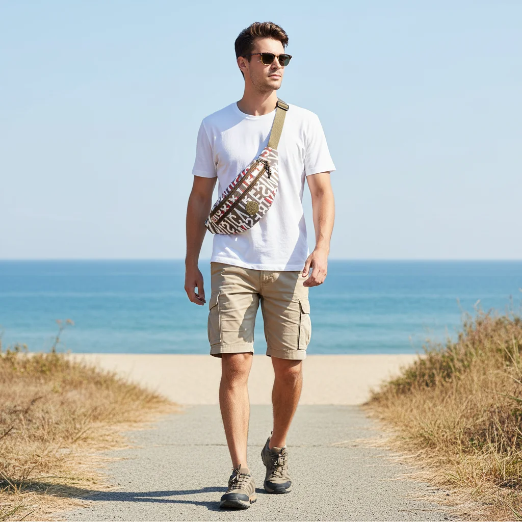 

Unisex Crossbody Bag Lightweight Shoulder Waist Pack Outdoor Print Design