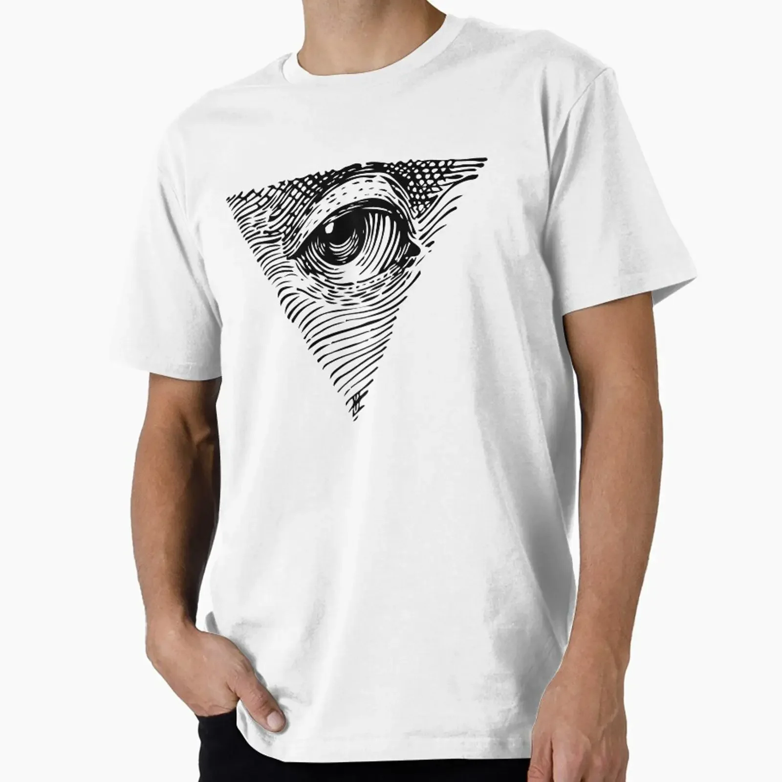 Футболка унисекс с принтом Eye of Providence, разработанная и продаваемая Josué Leal, винтажная, с эффектом потертости, стрейч, в стиле стритвир.
