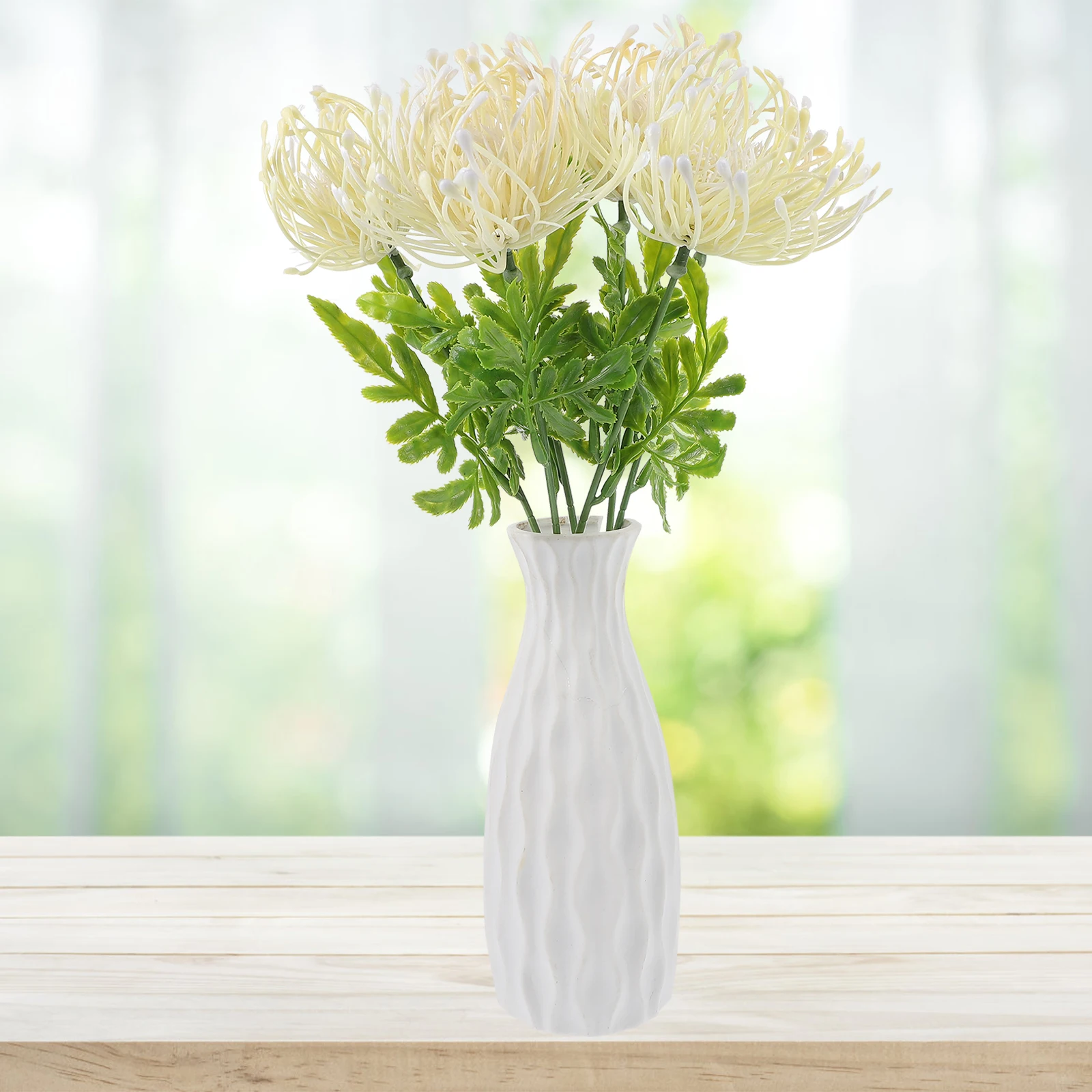 

6 Pcs White Artificial Flowers Simulation Decorative Stems Fake Bouquet Picks Home Party Wedding Decor Lifelike Bright Color
