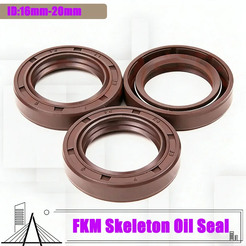 Brown Fluorine Rubber Skeleton Oil Seal, High Temperature Resistance Above 200°C, Waterproof & Anti-Aging, Premium Sealing Ring