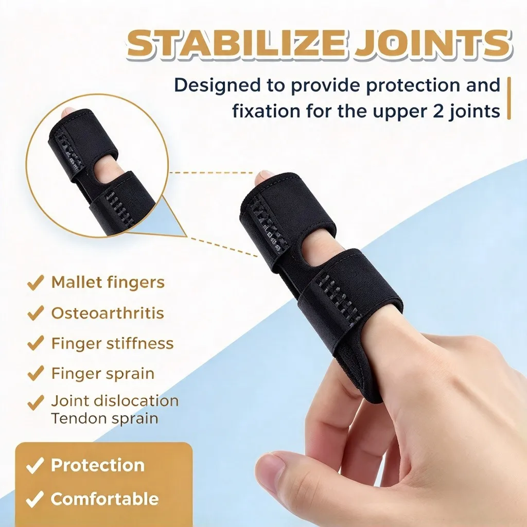 1PC Adjustable Finger Straightener Support Brace Removable Aluminum Plate Finger Splint for Index Middle Ring Pinky Finger