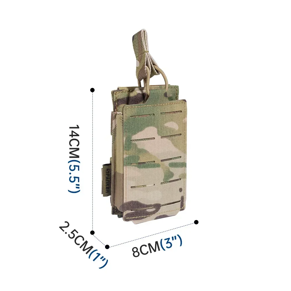 Tactical Molle Pouch Single Magazine Pouch Double-Layer Mag Pouches Universal Cartridge Holder for M4 M14 M16 AK AR