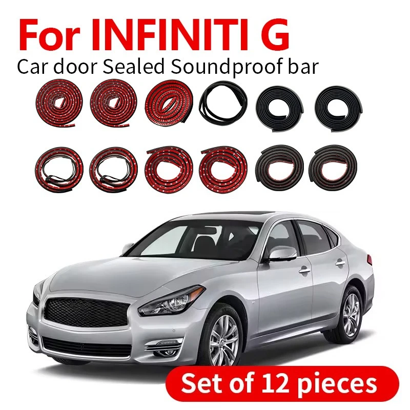 

For 1990-2015 INFINITI G Car Door Seal Strip Rubber Double Layer Sealing Protector Soundproof Dustproof Seal Strip 12PCS Set