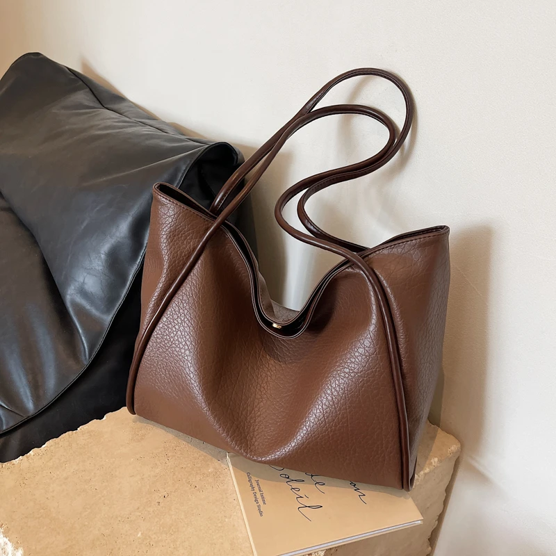 Weiche Leder frauen Tasche Hohe Kapazität Schulter Frauen Tasche Einfache Einfarbig Handtasche Geldbörse Weibliche Top-Griff Tasche Büro handtasche – Detail 21