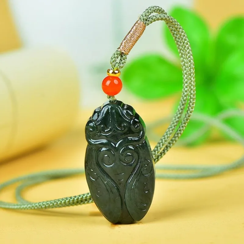 Natural Hetian Jade Golden Cicada Cicada Cicada Is A Blockbuster Jade Pendant, The Same for Men and Women