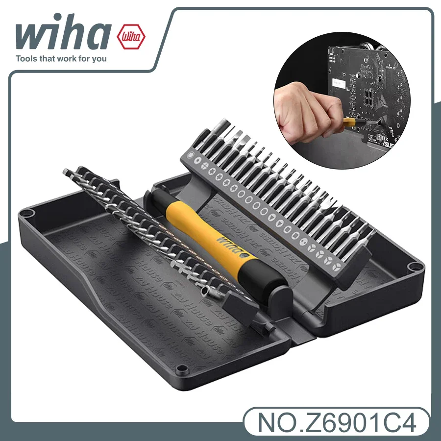 

WIHA NO.Z6901C4 42 PCS Multifunctional Precision Screwdriver Set Phone Watch Repair Tool with 40 Bits Anti-static Screwdrivers