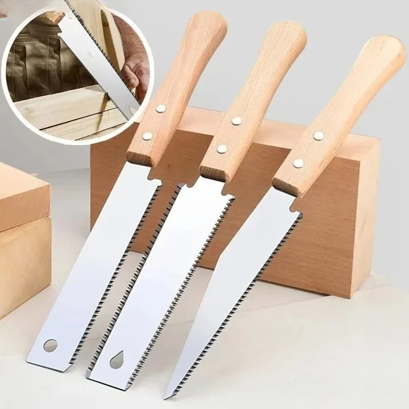 Flexible Steel Japanese Style Hand Saw, Single & Double Sided Fine Tooth Pull Saw, Woodworking & Garden Branch Cutting Tool